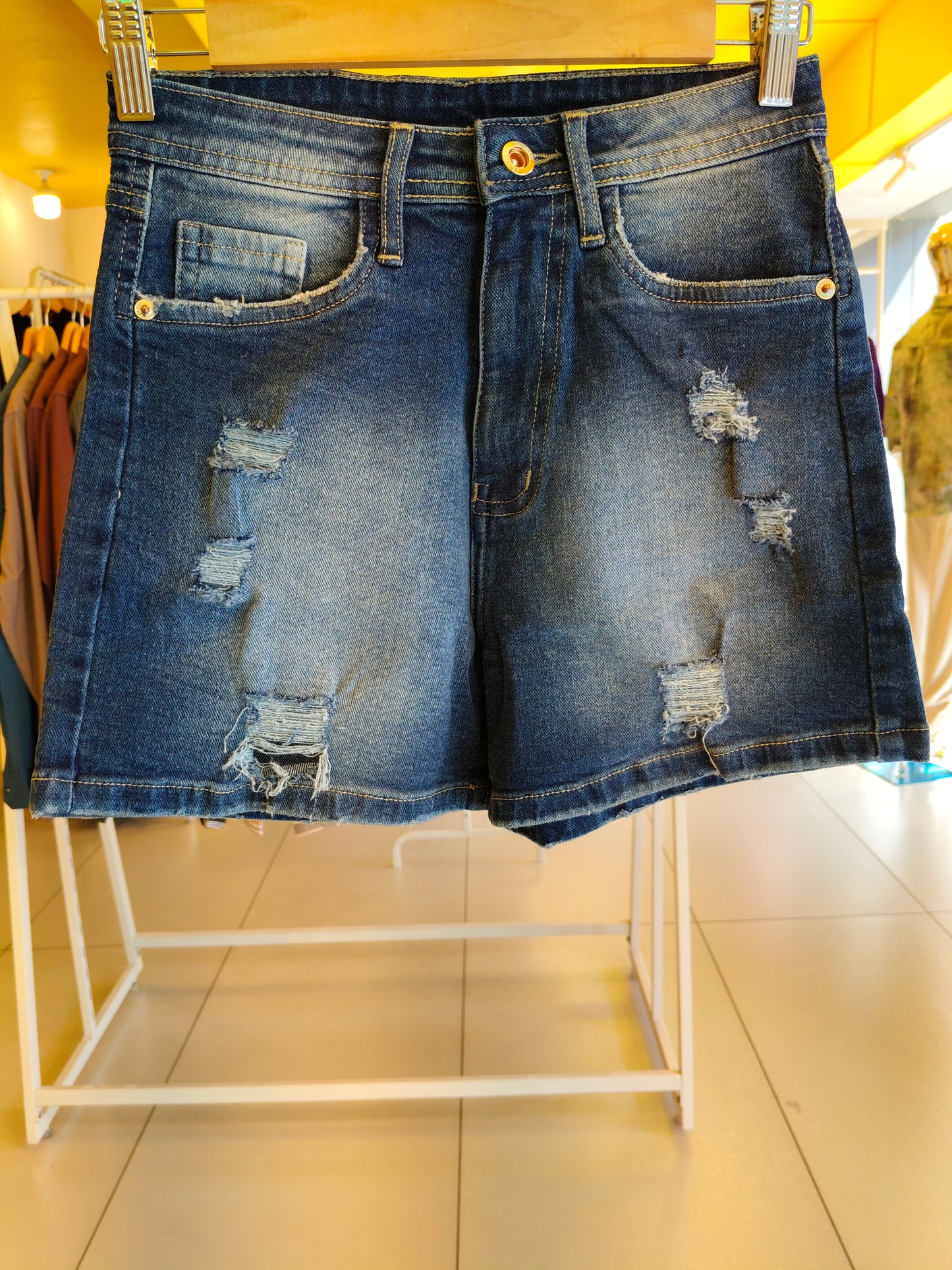 Ripped High-Waist Denim Shorts for Women (30)