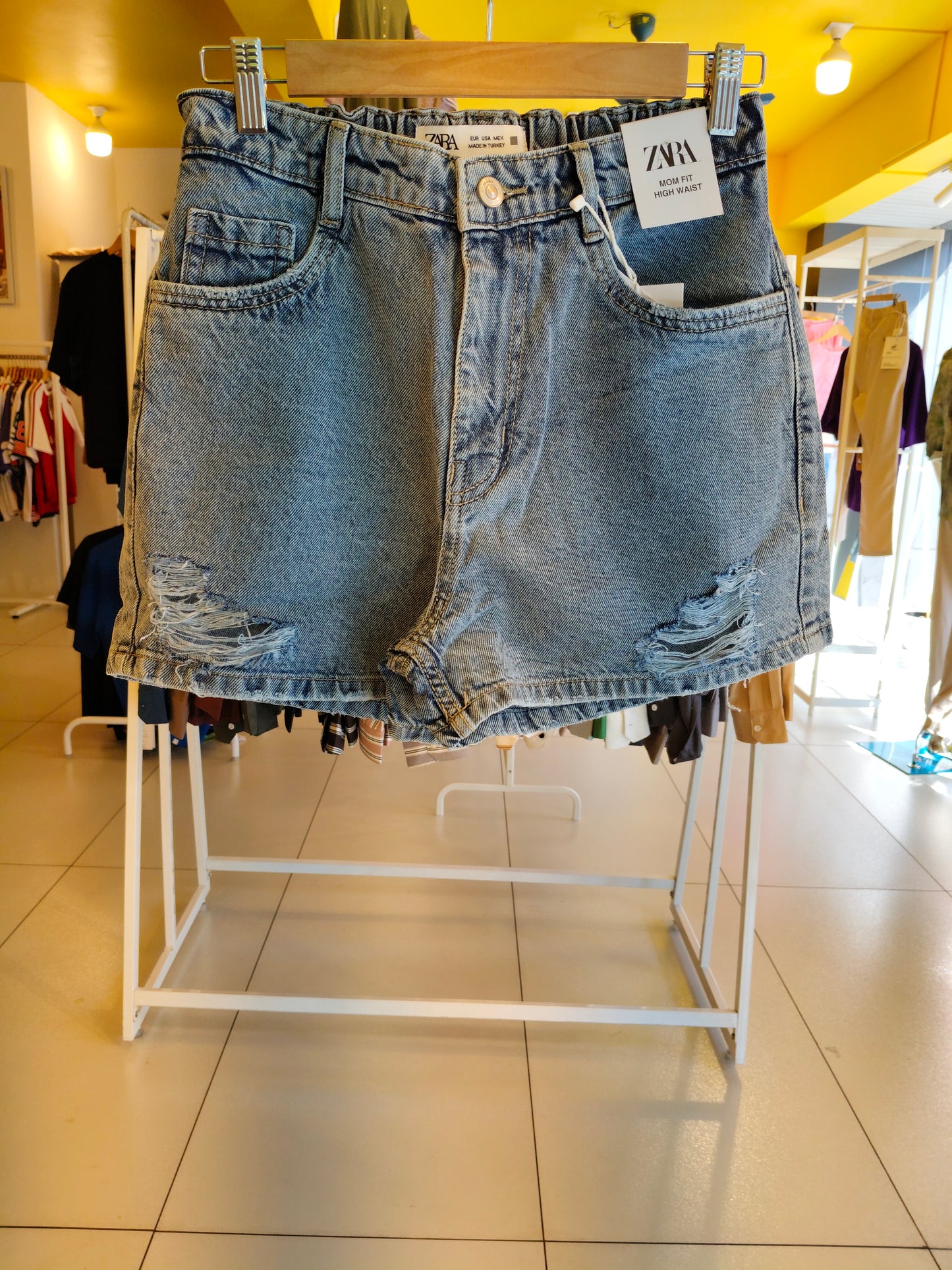 Ripped High-Waist Denim Shorts for Women (XL)