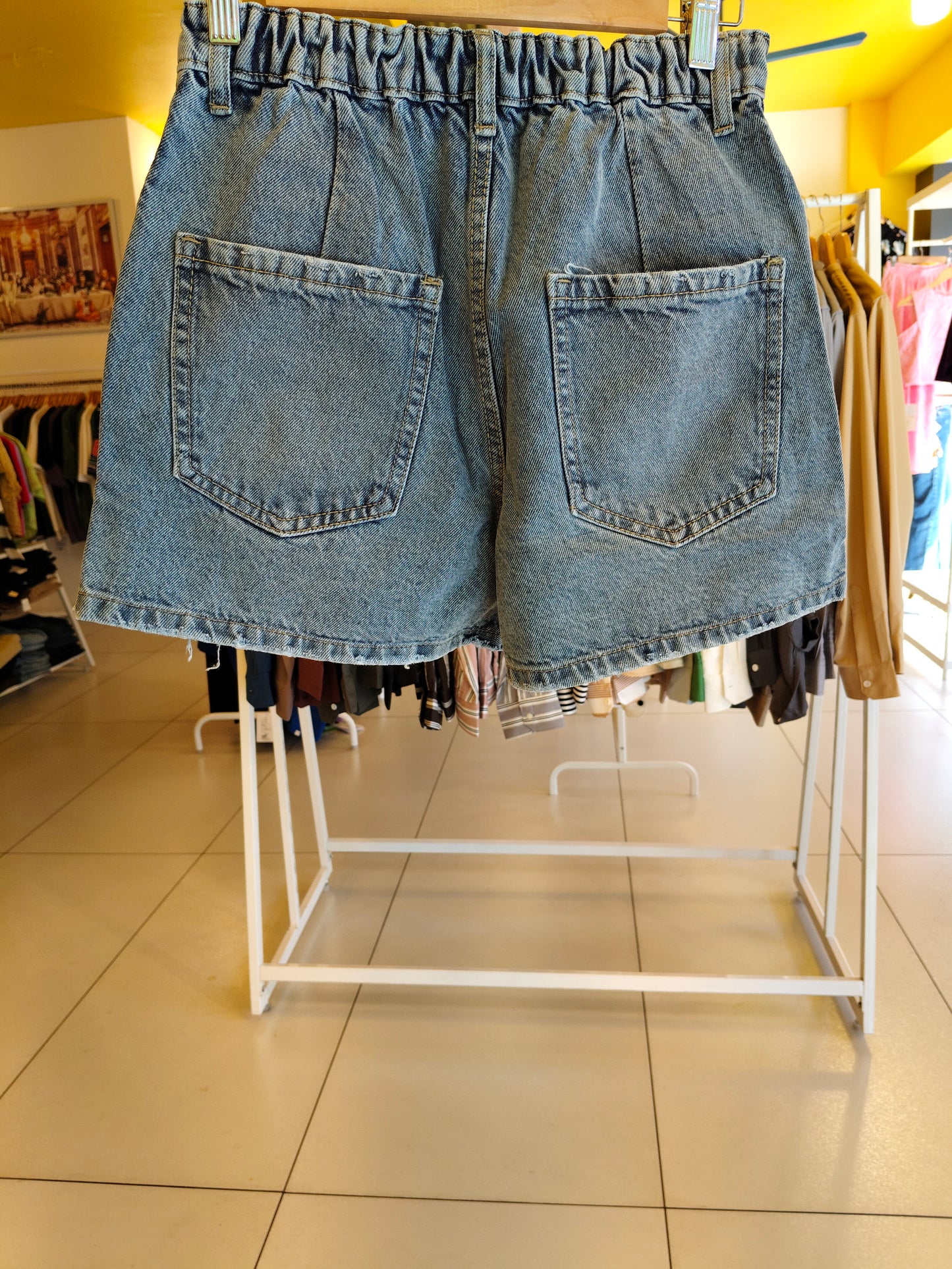 Ripped High-Waist Denim Shorts for Women (XL)