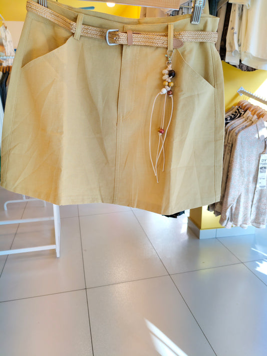 Mini Skirt with Woven Belt (XL)
