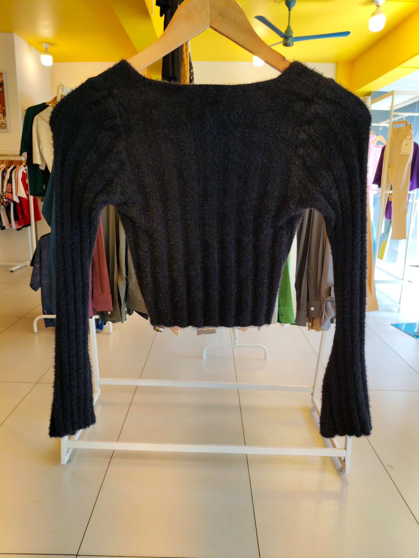 Fuzzy Square Neck Crop top (FREE SIZE)