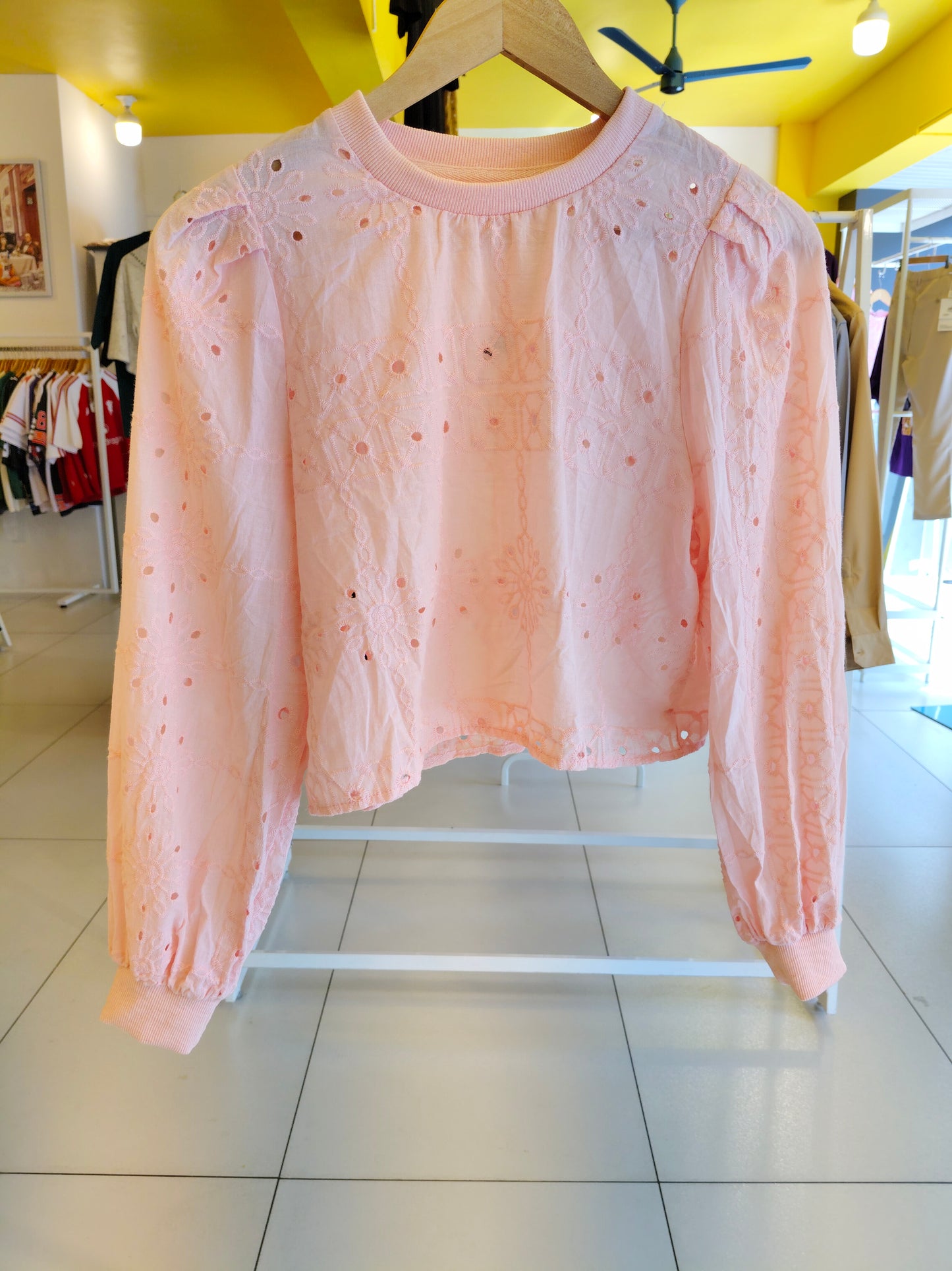 Women's High neck Eyelet top (FREE SIZE)