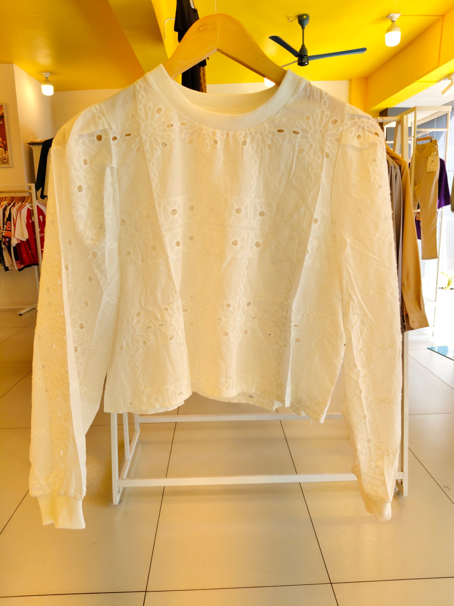 Women's High neck Eyelet top (FREE SIZE)