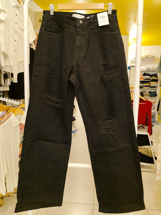 Ripped Wed-Leg Denim Jeans for Women (MEDIUM)