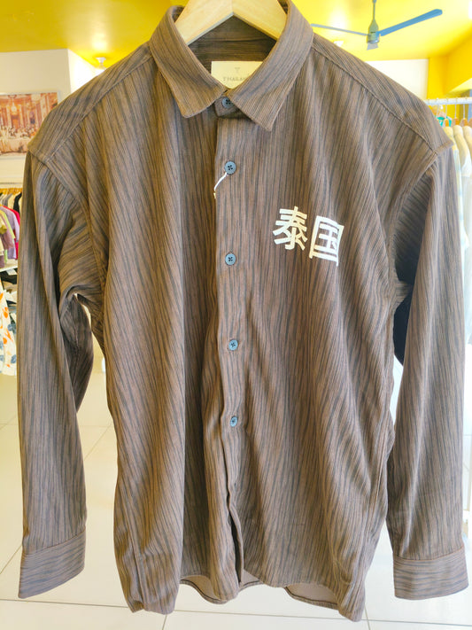 Oversized Drop Shoulder Linen Shirt for Men (SMALL)