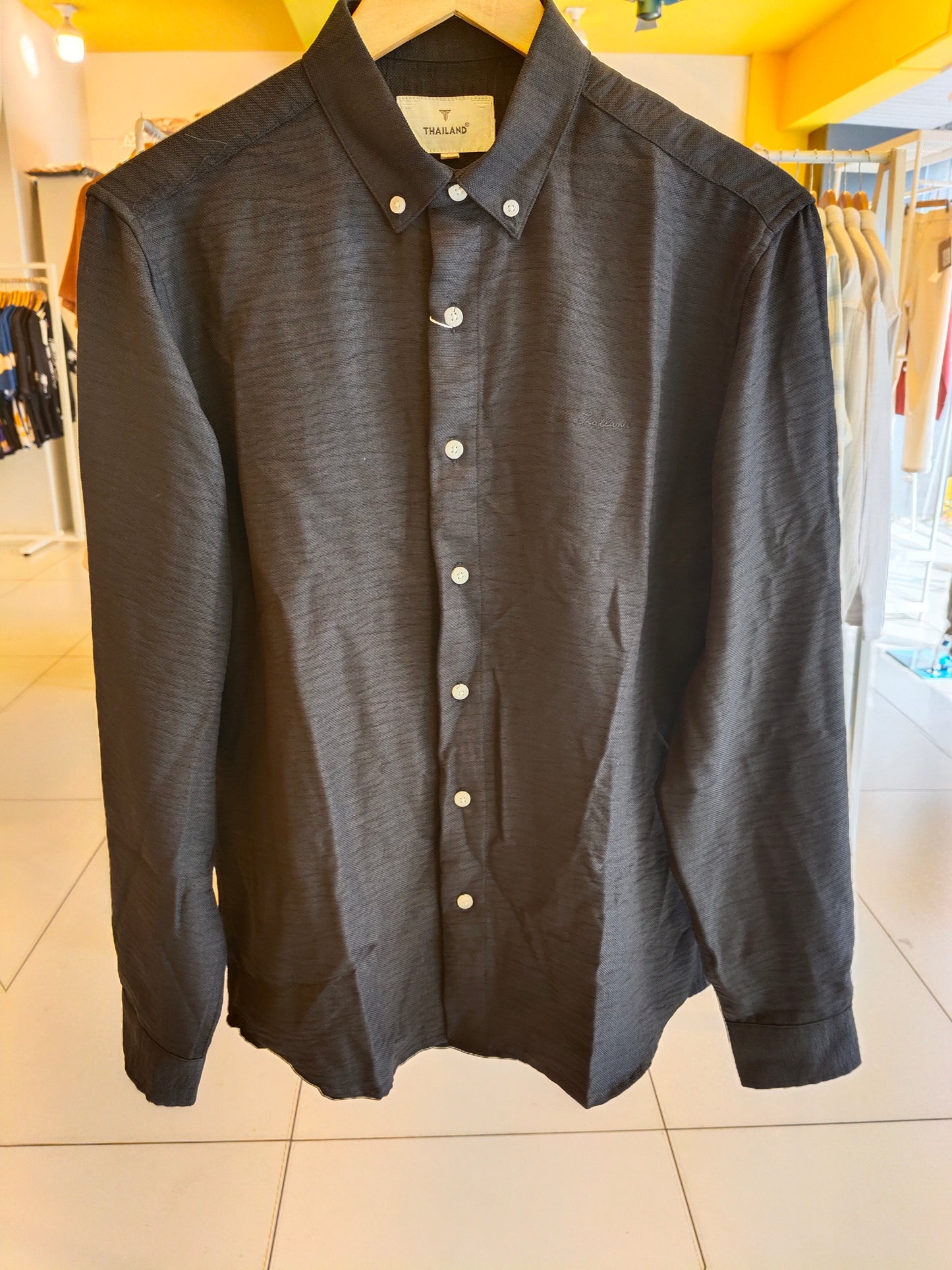 Oversized Drop Shoulder Linen Shirt for Men (XL)