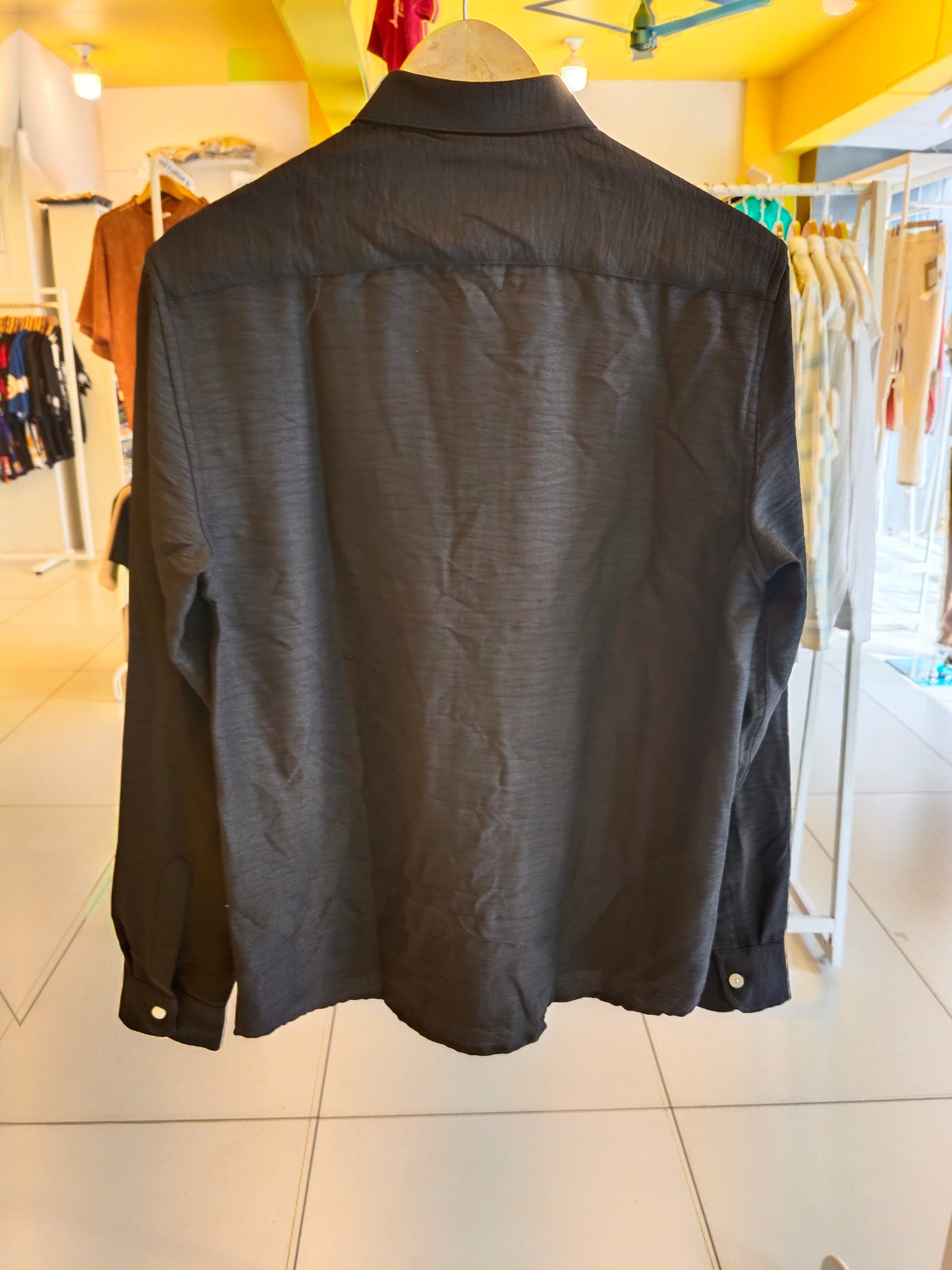 Oversized Drop Shoulder Linen Shirt for Men (XL)