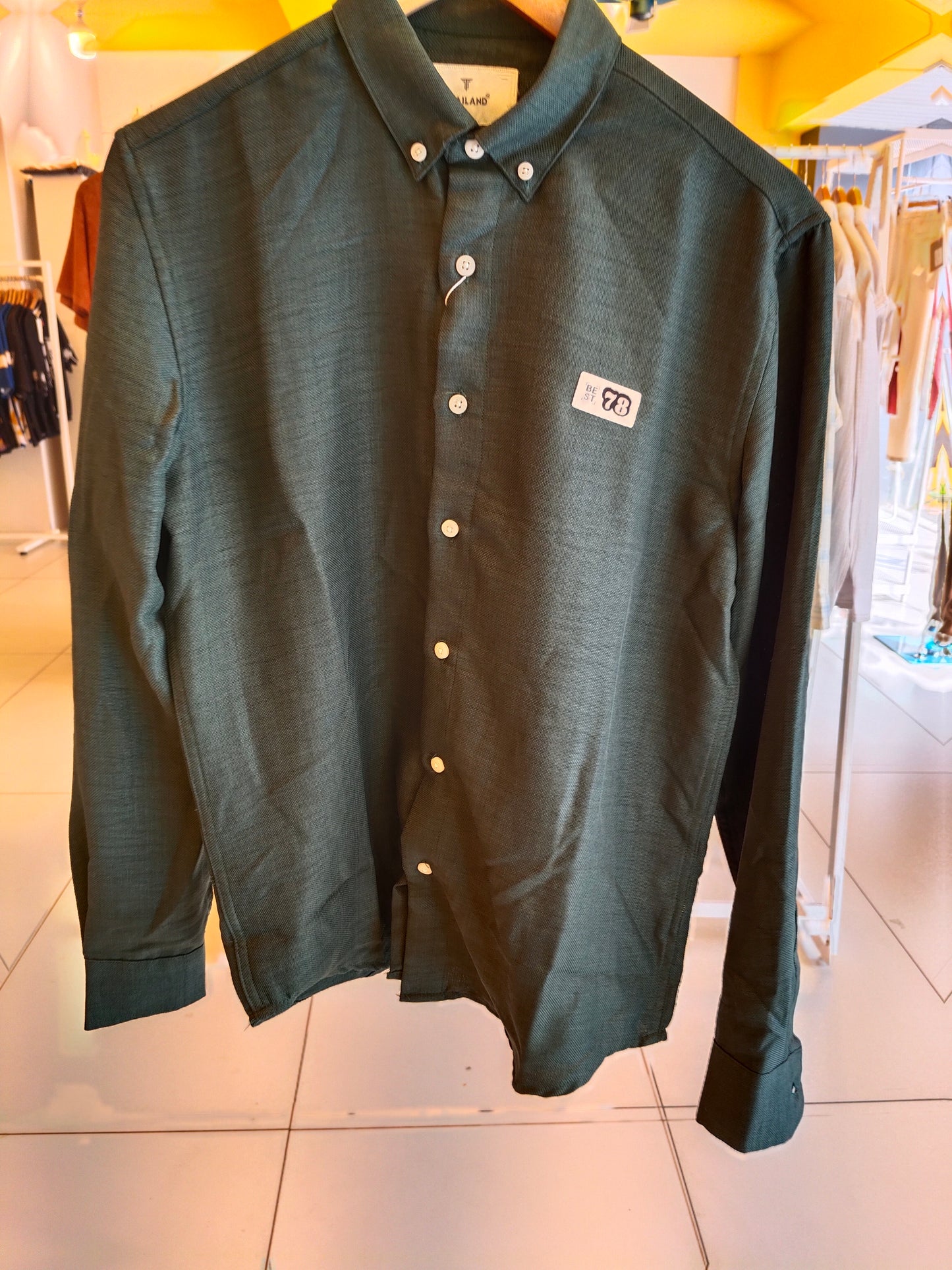 Oversized Drop Shoulder Linen Shirt for Men (2XL)